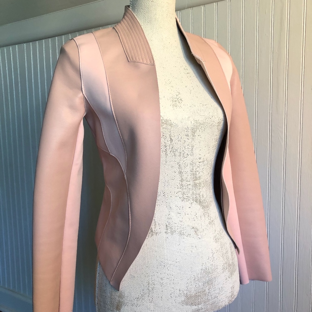 Guess Pink Faux Leather Top/Jacket/Blazer
